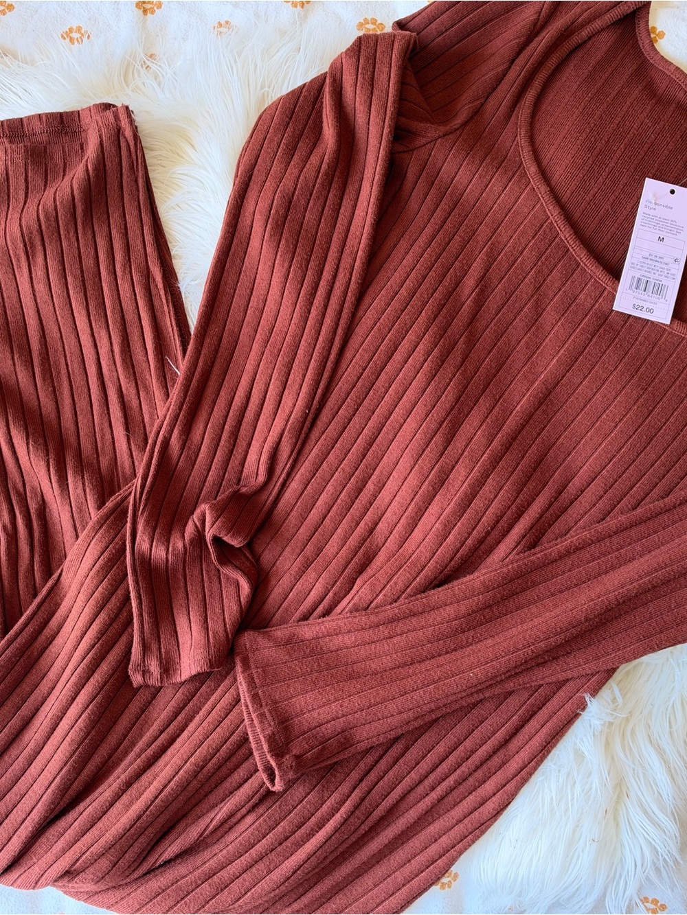 wild fable Ribbed Scoop Neck Sweater Dress in Brown